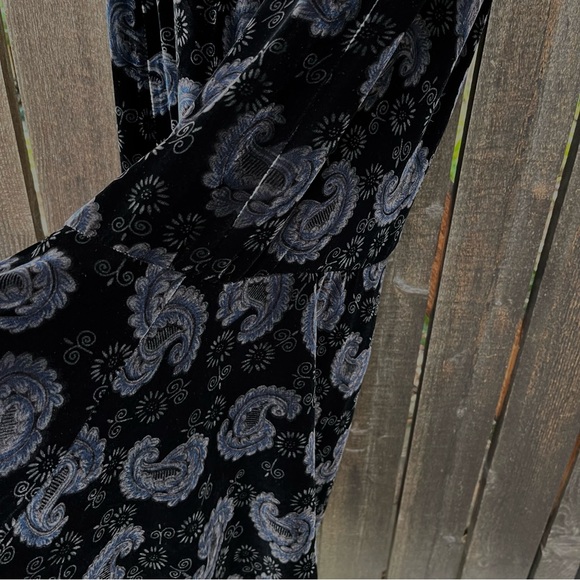 Lucia Lukken 100% Silk Velvet Paisley Floral Maxi Skirt Sz S - Picture 5 of 10